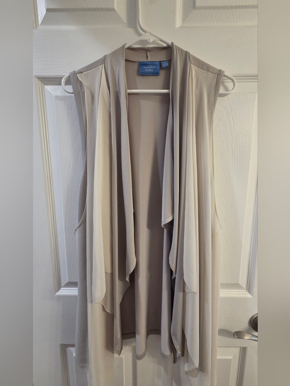 Simply Vera Vera Wang Beige Sleeveless Draped Vest